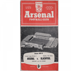 Arsenal V Blackpool 1957 football programme