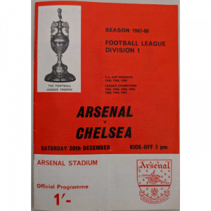 Arsenal V Chelsea 1967 football programme