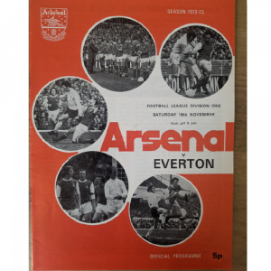 arsenal v everton 1972 football programme