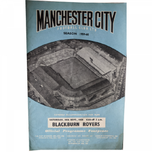 man city v blackburn 1959 football programme