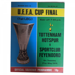 Tottenham V Feyenoord UEFA Final 1974 football programme