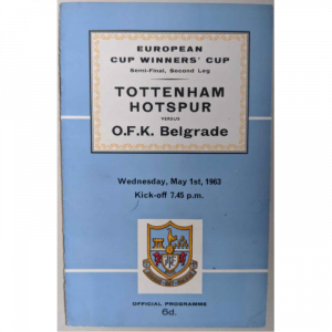 Tottenham V Belgrade 1963 European Cup Semi-Final Programme