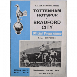 Tottenham V Bradford City 1970 football programme
