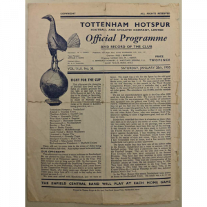 Tottenham V Sunderland 1950 football programme