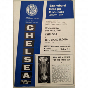 Chelsea V Barcelona 1966 Football Programme