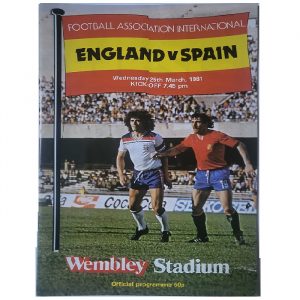England V Spain International 1981